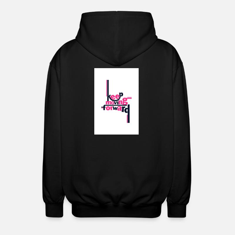 Continuez d’avancer Déclaration audacieuse rose - Veste à capuche unisexe - noir