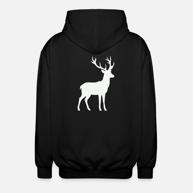 Hirsch Silhouette - Unisex Kapuzenjacke - Schwarz