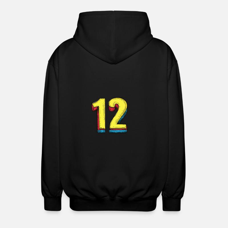 12 Number Comic - Unisex Hooded Jacket - black