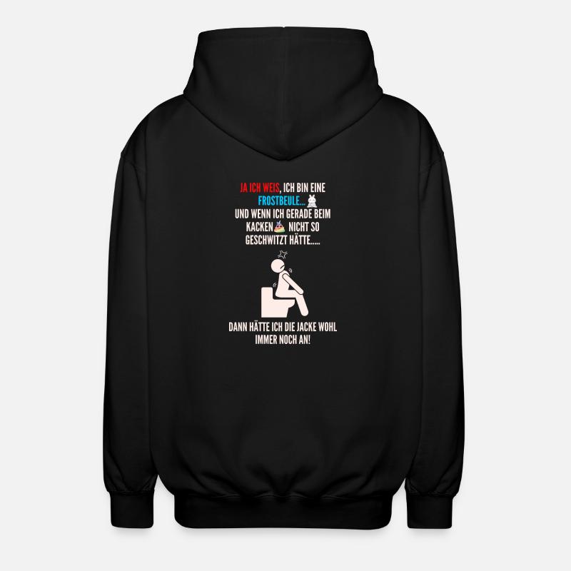 FrostigeErleuchtung oder HitzigeSitzung - Unisex Kapuzenjacke - Schwarz