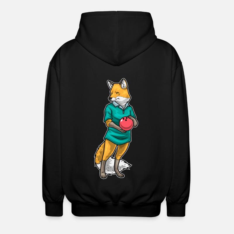 Fox Bowling Bowling Ball - Unisex Hooded Jacket - black