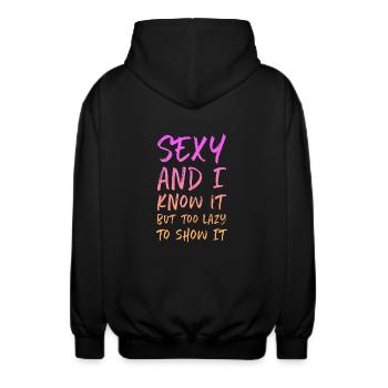 Sex and i know it bunt - Unisex Kapuzenjacke - Schwarz - Hinten - AI Model Male 185 light (185cm)