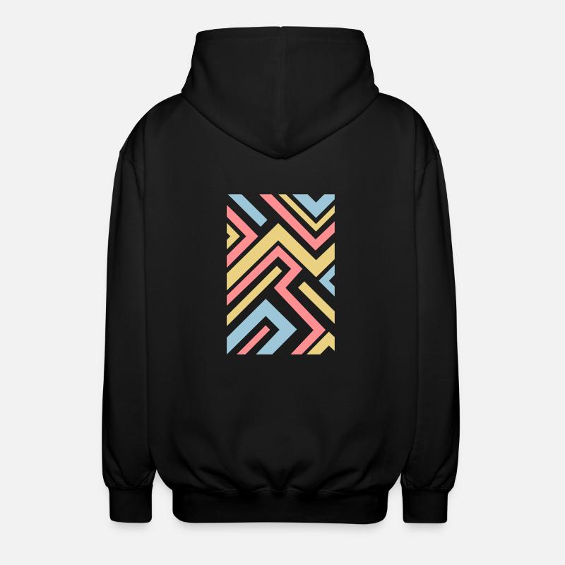 Linien Muster - Unisex Kapuzenjacke - Schwarz