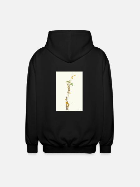 Albero di cacao Theobroma Cacao acquerello disegno Poste - Felpa unisex con cappuccio - nero