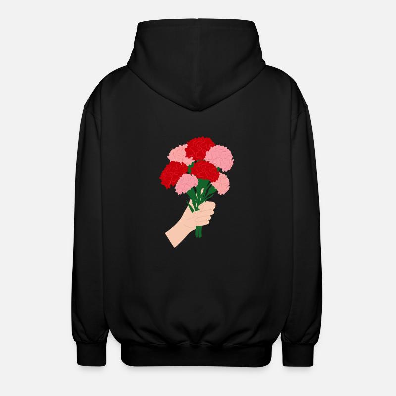 Pour vous- Fleur d’œillet rouge3 - Veste à capuche unisexe - noir