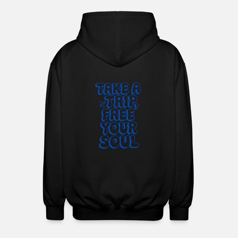Reisen-Spruch-Eine Reise unternehmen... - Unisex Kapuzenjacke - Schwarz