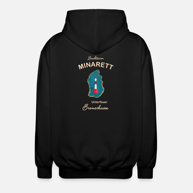 Bremerhaven, lighthouse underfire, minaret, - Unisex Hooded Jacket - black