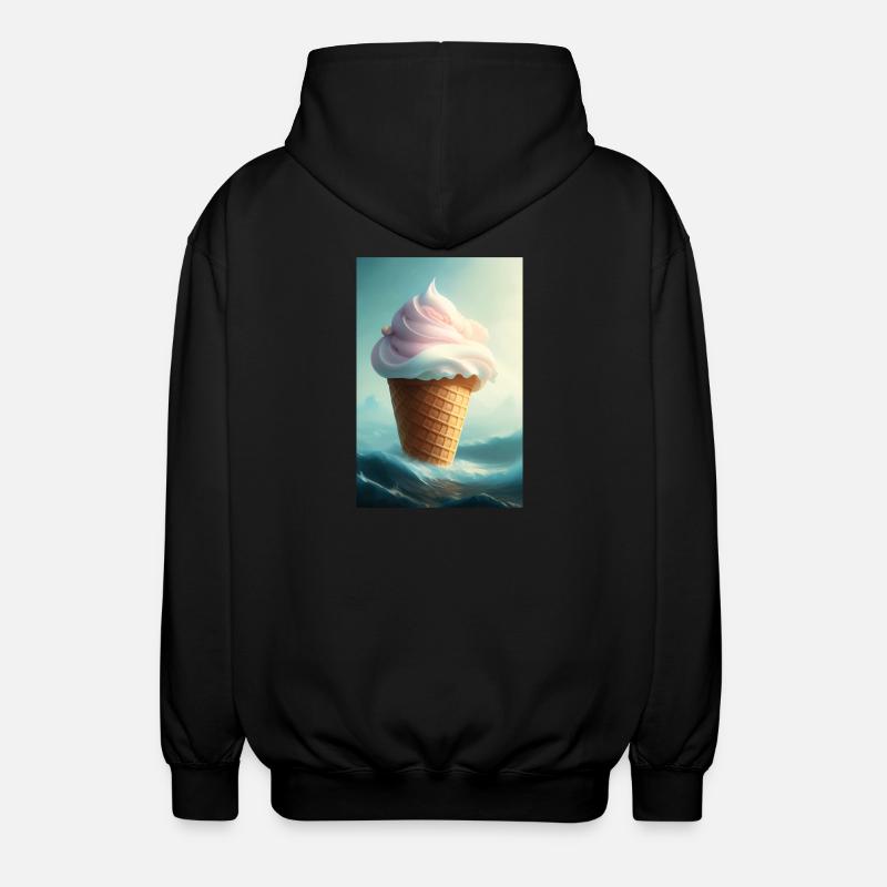 Eiscreme - Unisex Kapuzenjacke - Schwarz