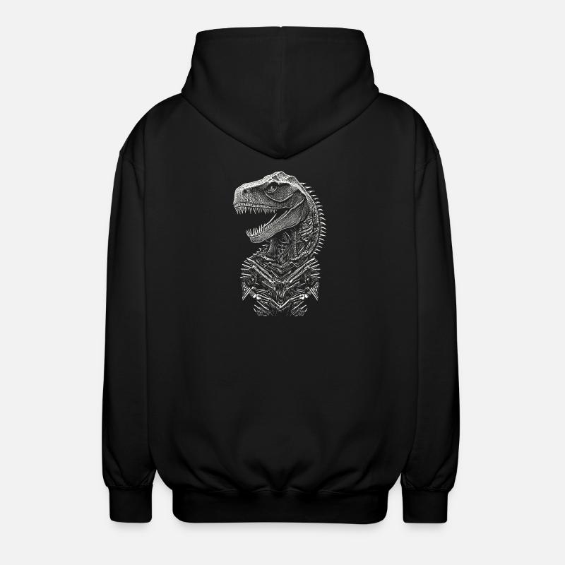 Portrait d'un Dinosaure T-Rex - Veste à capuche unisexe - noir