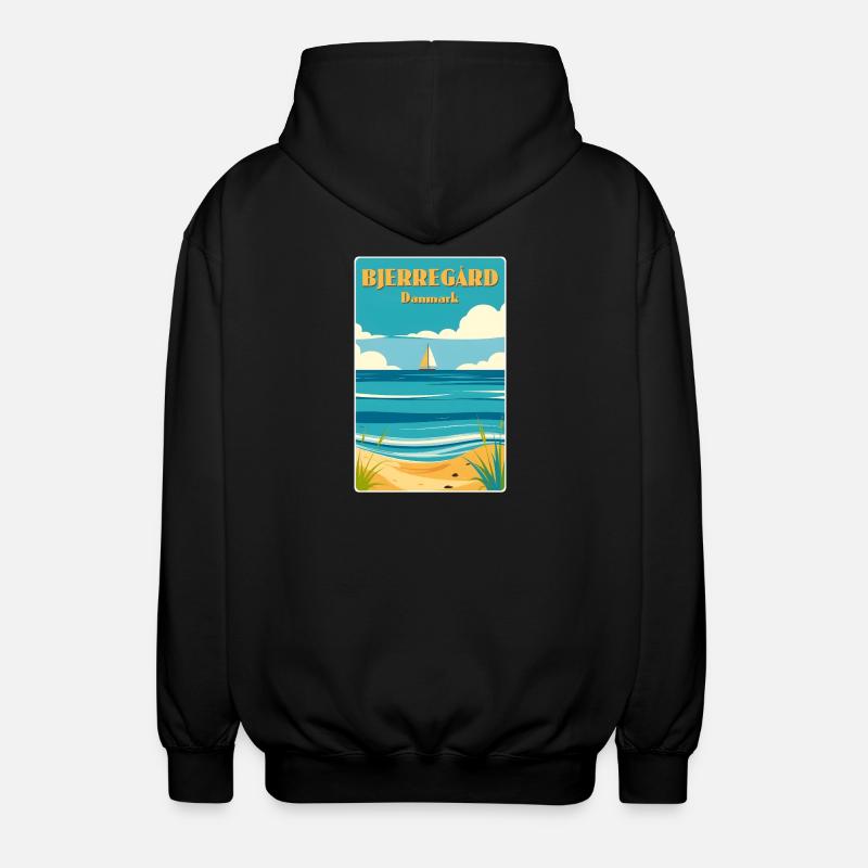 Bjerregard, Denmark - Unisex Hooded Jacket - black