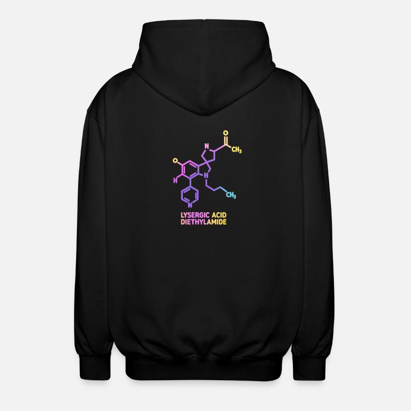 Psychedelic Molecular Art LSD - Unisex Hooded Jacket - black