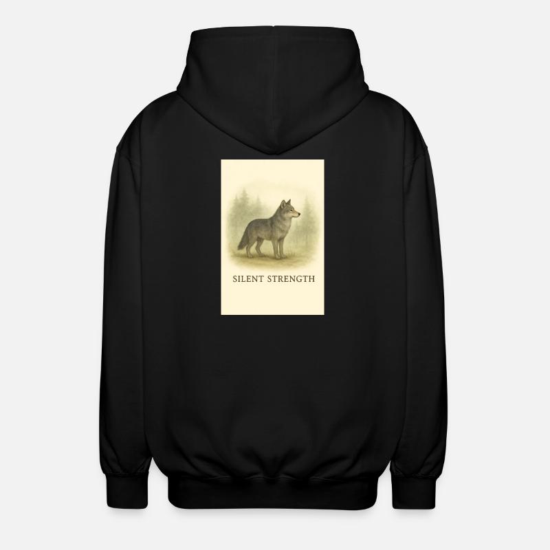 Silent Force Wolf - Unisex Hooded Jacket - black