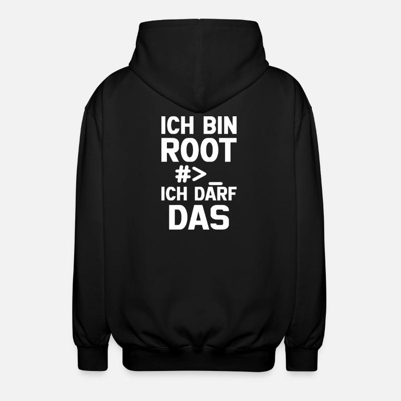 Je suis Root – Sans permission - Veste à capuche unisexe - noir
