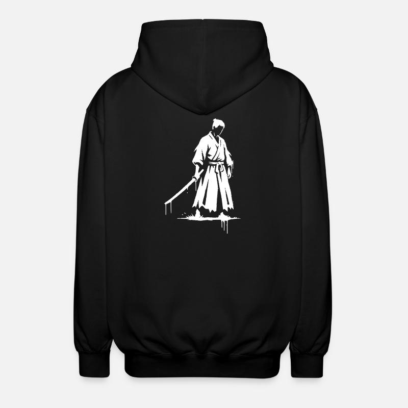Graffiti de guerrier samouraï ronin triste - Veste à capuche unisexe - noir