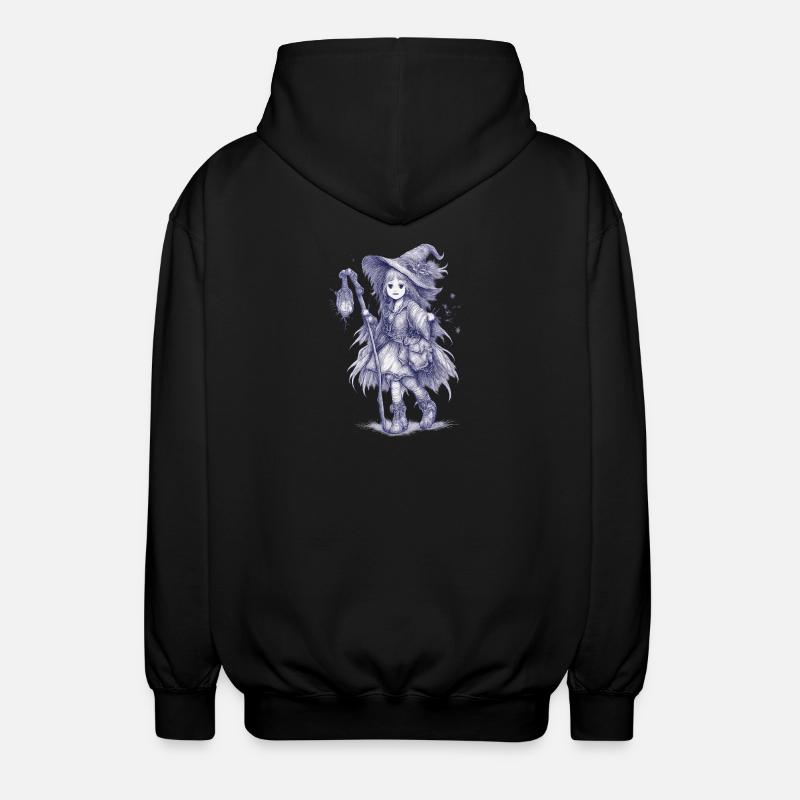 Sorcière de la Forêt avec la Lanterne - Veste à capuche unisexe - noir