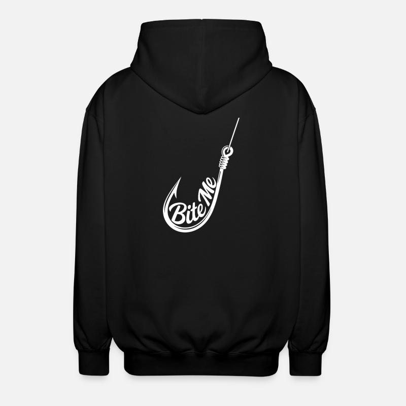 Bite Me Hook Silhouette Tee - Unisex Hooded Jacket - black