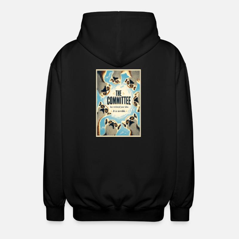 Das Komitee-Lemurs-Plakat - Unisex Kapuzenjacke - Schwarz