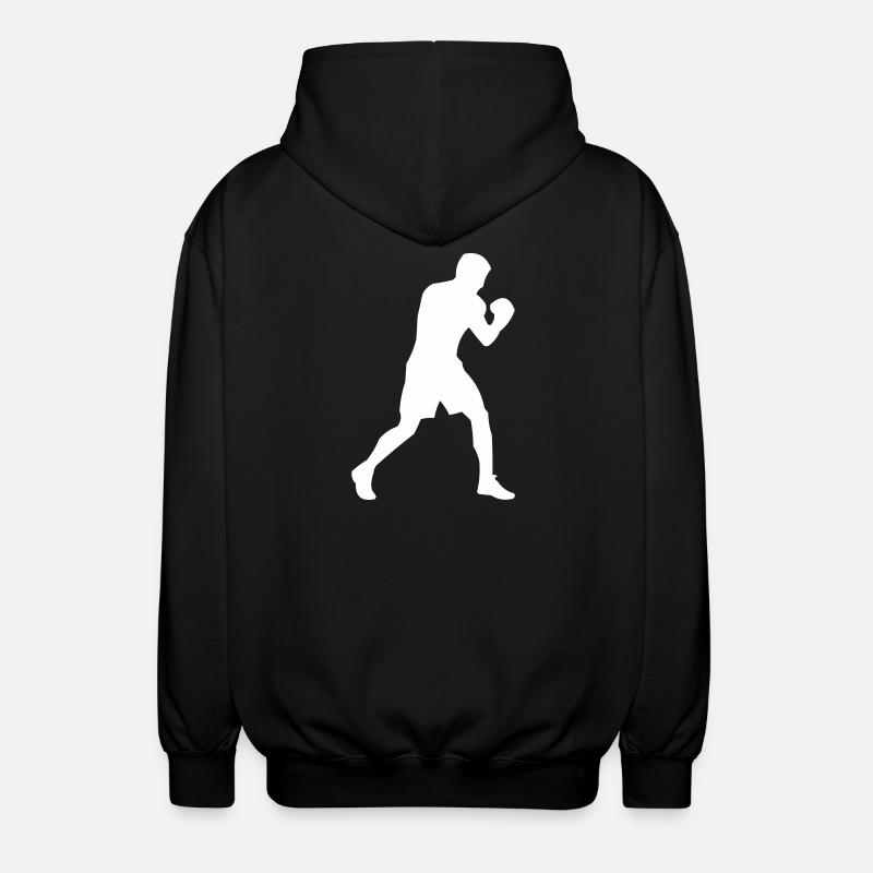 Silhouette de boxeur en mouvement - Veste à capuche unisexe - noir