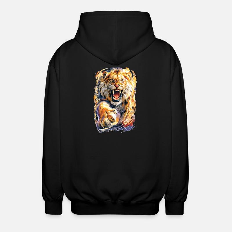 Grand chat sauvage - Veste à capuche unisexe - noir