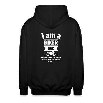 ich bin ein Motorrad-Papa, Vatertagsgeschenk - Unisex Kapuzenjacke - Schwarz - Hinten - AI Model Male 185 light (185cm)