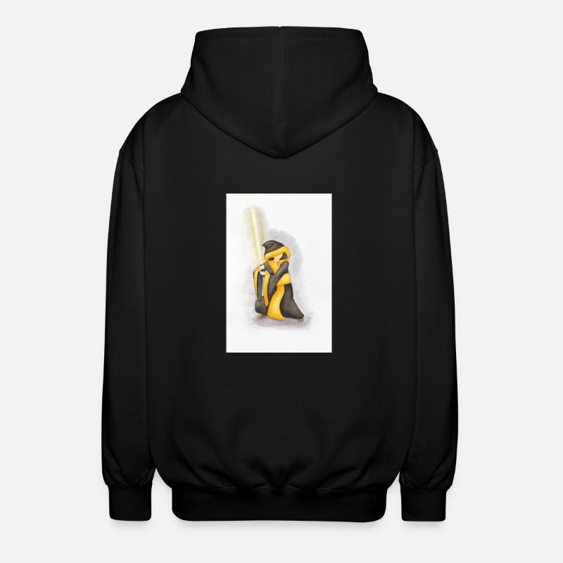 Münchner Kindl with lightsaber - Unisex Hooded Jacket - black