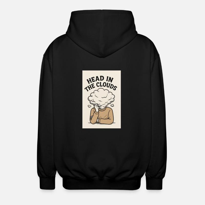 Head in the Clouds - Unisex Hooded Jacket - black