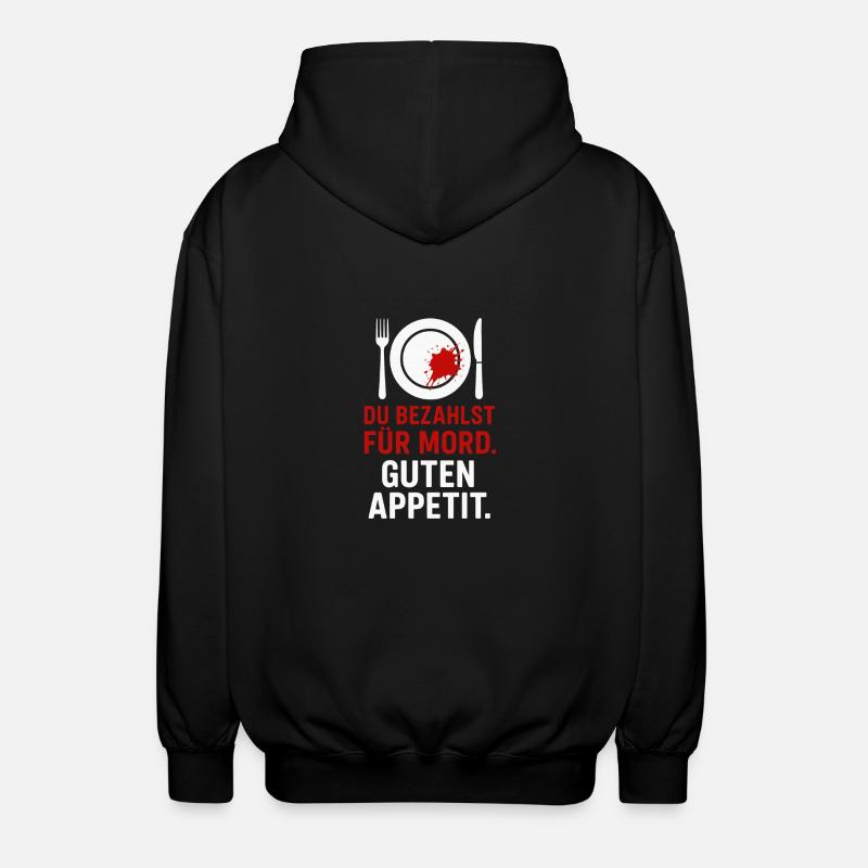Murder on the plate - Unisex Hooded Jacket - black