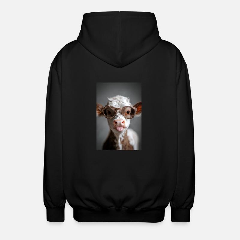 Cooles Kalb mit Attitüde - Unisex Kapuzenjacke - Schwarz