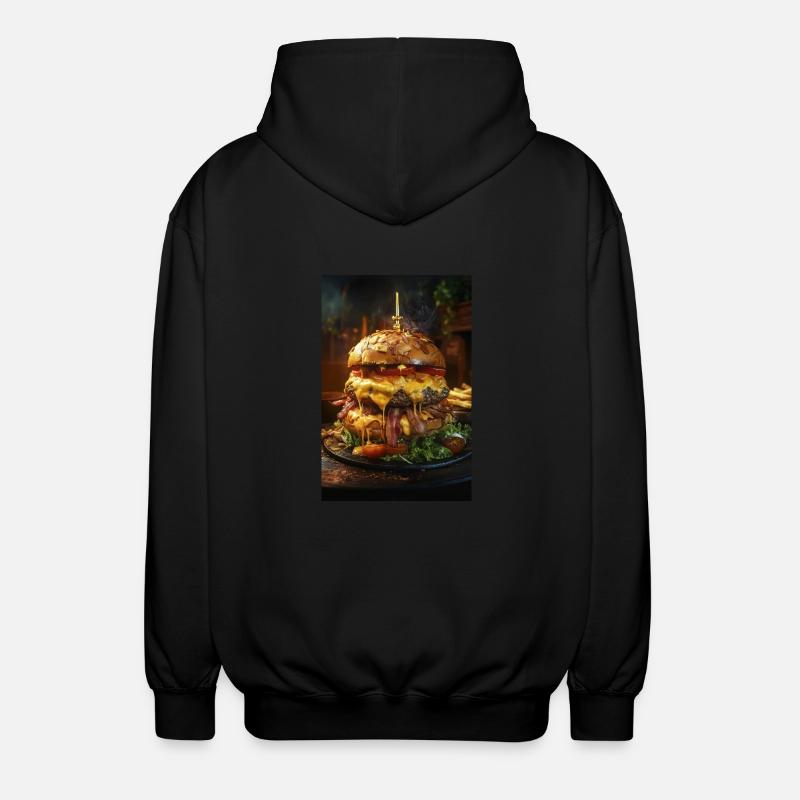 Epic Bacon Cheese Burger Stack - Unisex Hooded Jacket - black