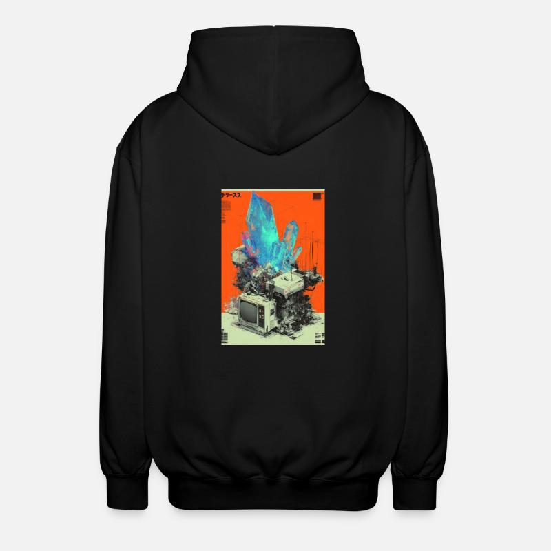 Fusion de cristaux Retro Tech - Veste à capuche unisexe - noir