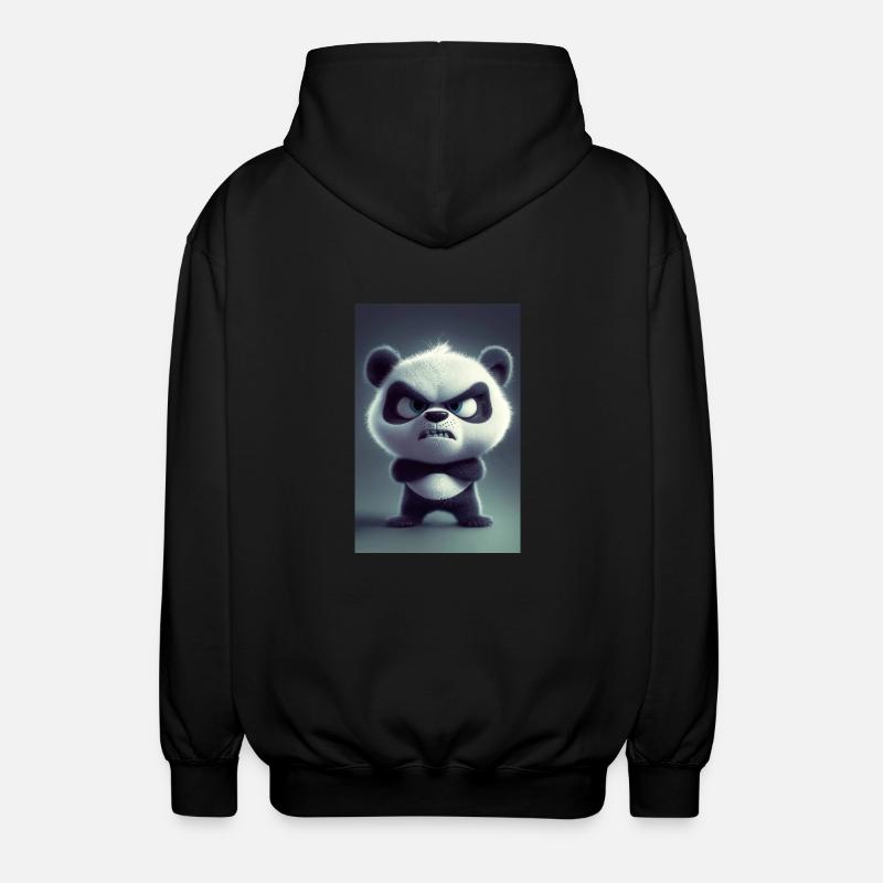 dessin animé panda humeur - Veste à capuche unisexe - noir