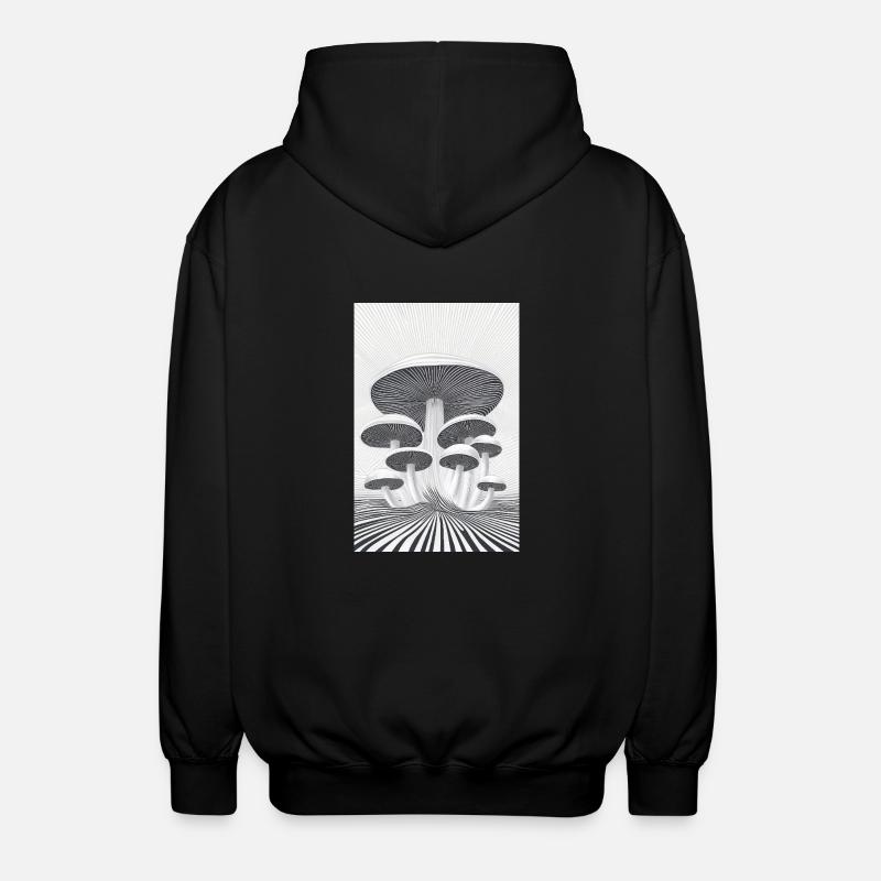 Optical Mushroom Forest - Unisex Hooded Jacket - black