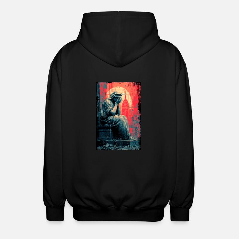 Statue de la Liberté en pleurs - Veste à capuche unisexe - noir