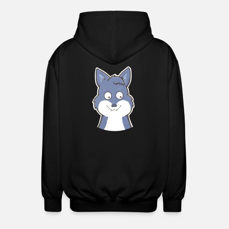 Wolf - Unisex Kapuzenjacke - Schwarz