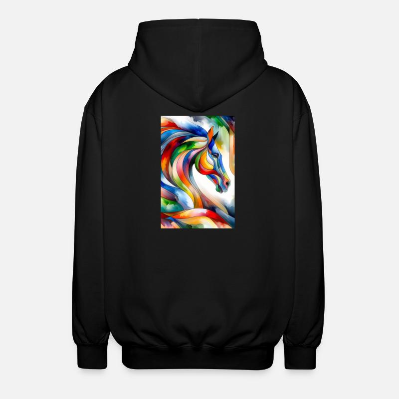 Cheval abstrait - Veste à capuche unisexe - noir