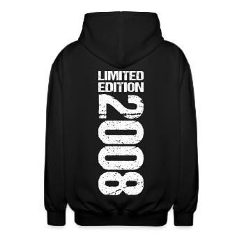18. Geburtstag 2008 Limited Edition - Unisex Kapuzenjacke - Schwarz - Hinten - AI Model Male 185 light (185cm)