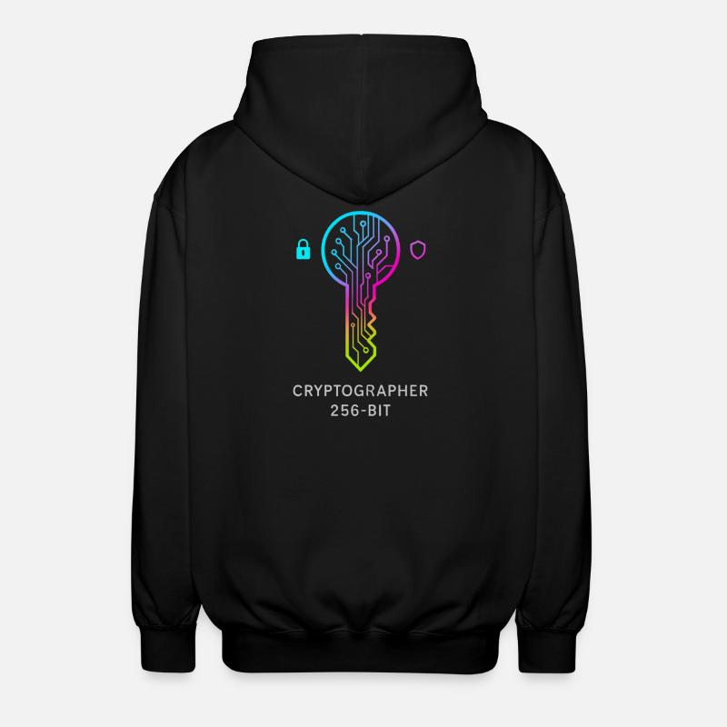 Expert in Cryptography and 256-bit Security - Unisex Hooded Jacket - black