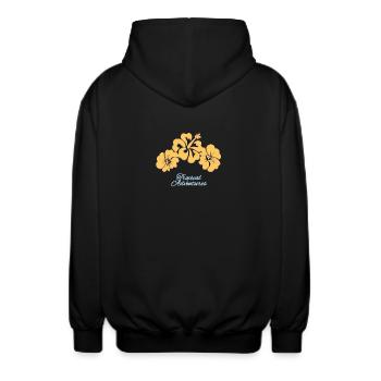 Tropical Adventures - Yellow - Unisex Kapuzenjacke - Schwarz - Hinten - AI Model Male 185 light (185cm)