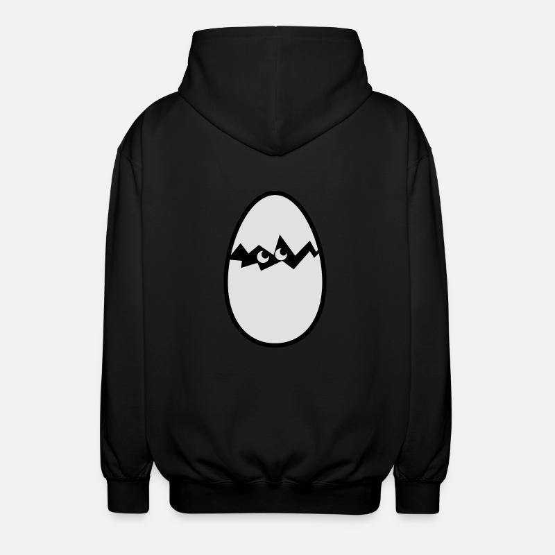 Ei mit Küken - Unisex Kapuzenjacke - Schwarz