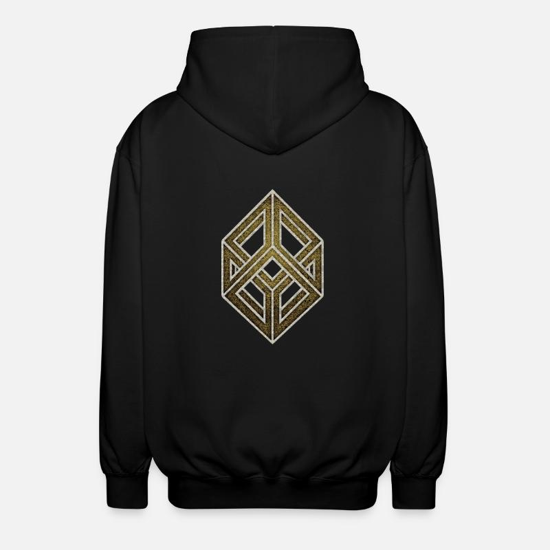 Illusion d'optique, cube, géométrie, mathématiques - Veste à capuche unisexe - noir