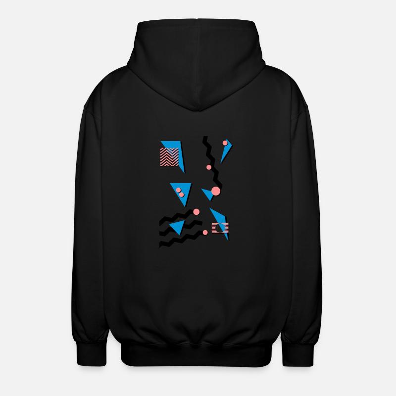 Retro Muster - Unisex Kapuzenjacke - Schwarz