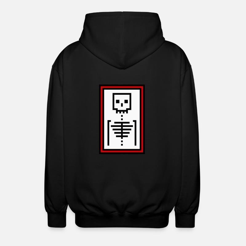 Knochen - Unisex Kapuzenjacke - Schwarz