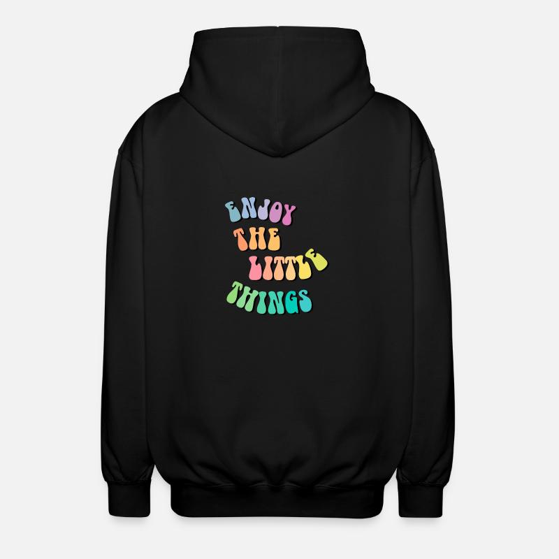 Enjoy little things - Geschenkidee - Geschenk - Unisex Kapuzenjacke - Schwarz