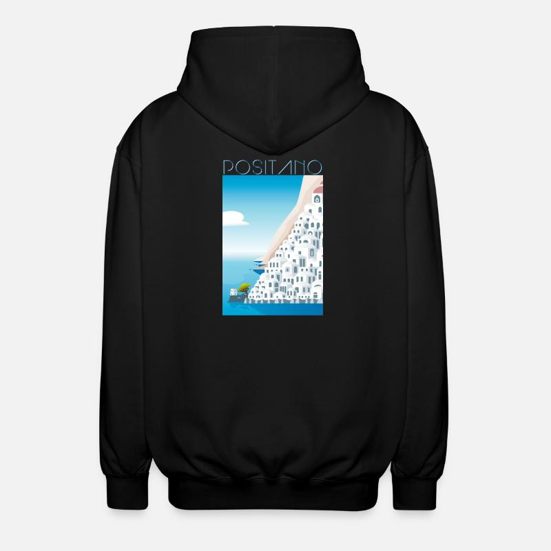 Positano CostaMaisons Blanches Blu - Veste à capuche unisexe - noir
