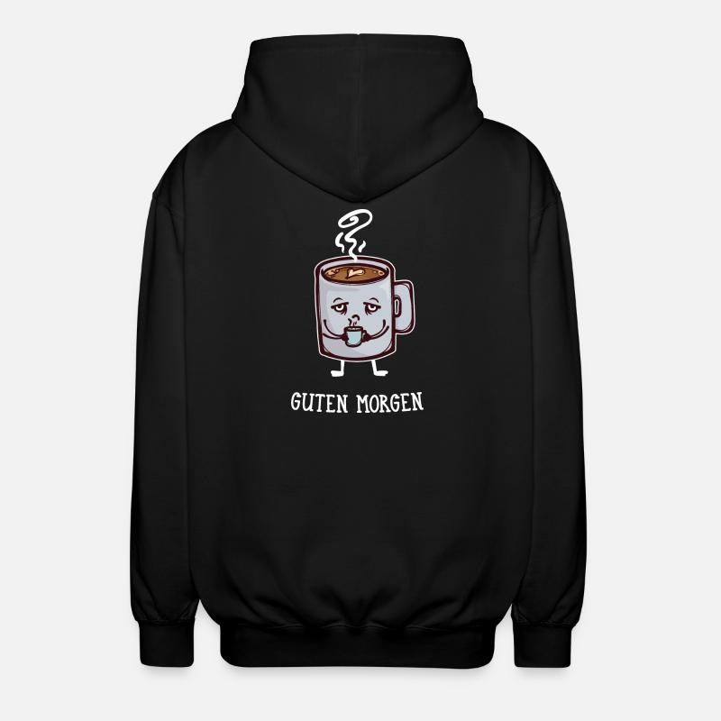 Frühstück Kaffee Koffein Statement Kaffeetrinker - Unisex Kapuzenjacke - Schwarz