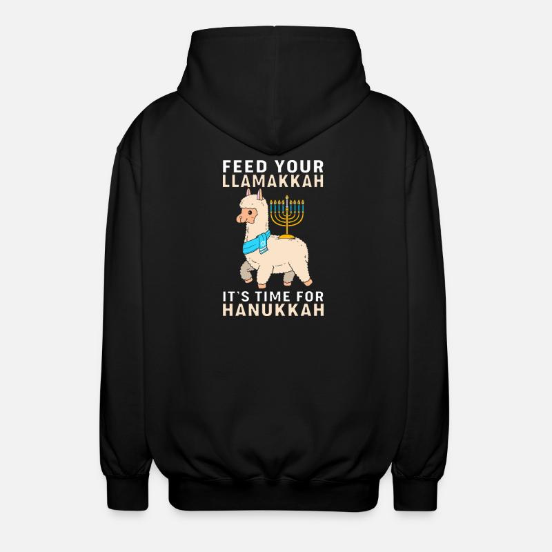 Hanoukka Hanoukka Hanoukka Lama - Veste à capuche unisexe - noir