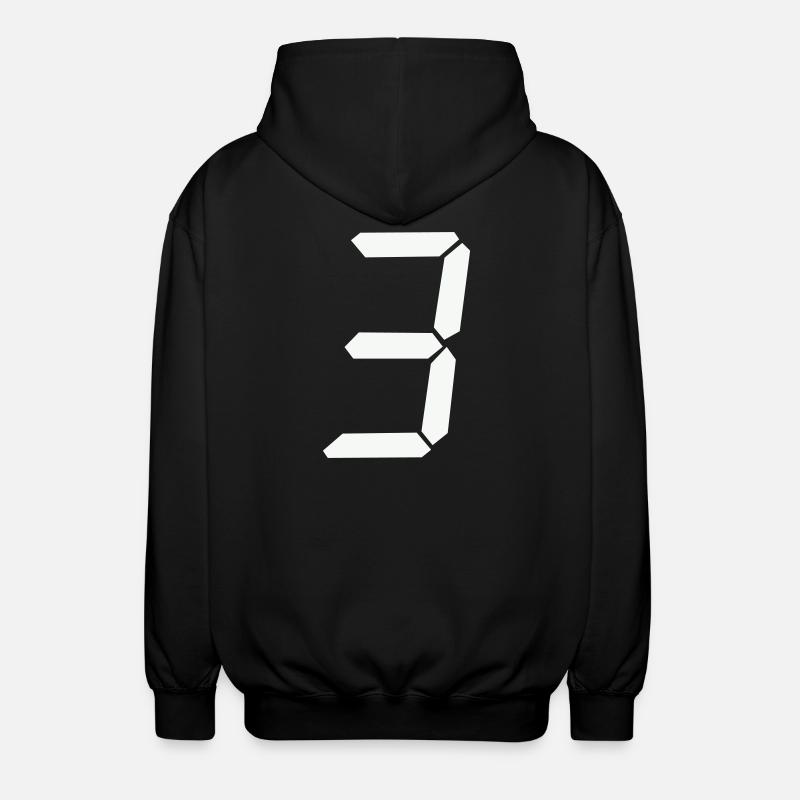digitale_zahl_3 - Unisex Kapuzenjacke - Schwarz