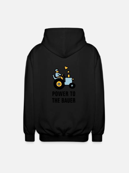 power_to_the_bauer_072011_b_3c - Unisex Hooded Jacket - black