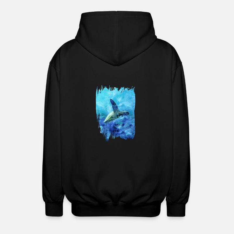 Tortue dans la mer - Veste à capuche unisexe - noir