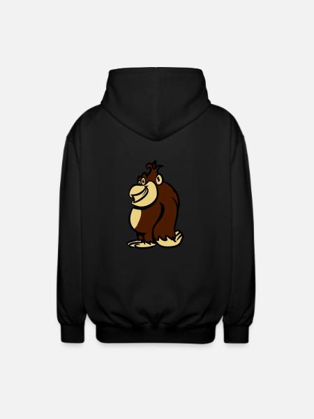 affe süss witzig lustig - Unisex Kapuzenjacke - Schwarz